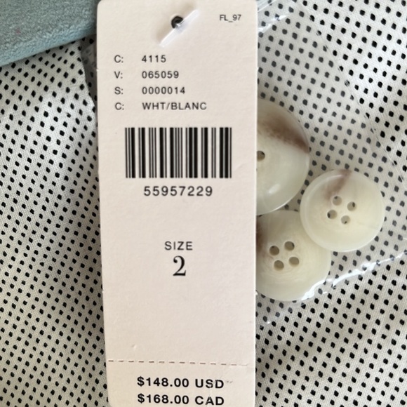 Anthropologie Jacket Fully Lined White Size 2 - Picture 14 of 16